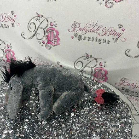 Disney EYORE plushie Winnie the Pooh stuffed toy mini cute donkey bow on tail π - Picture 4 of 7
